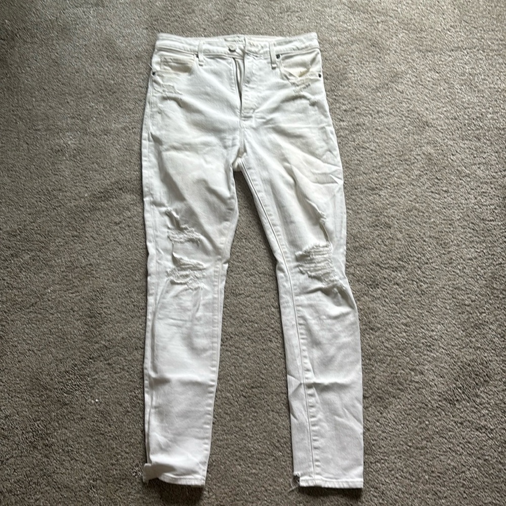 Abercrombie skinny ripped jeans, white , size 27